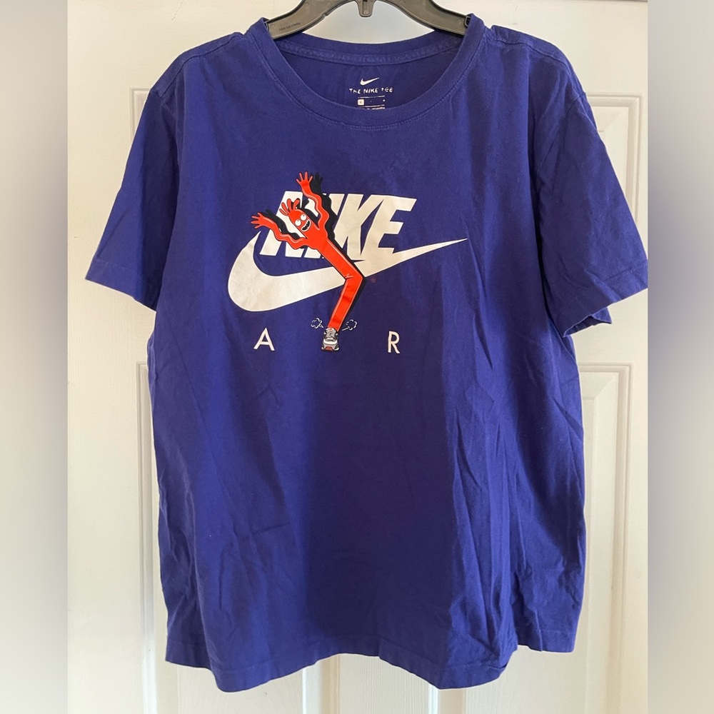 Nike Blue Tee with Red Graphic - Men Size L